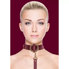 Бордовый ошейник с поводком Collar With Leash бордовый 