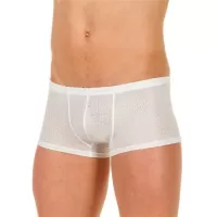 Мужские трусы-хипсы из ткани с текстурой змеиной чешуи Snake White Boxer белый L