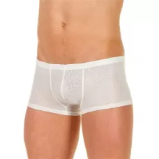 Мужские трусы-хипсы из ткани с текстурой змеиной чешуи Snake White Boxer белый L