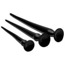 Набор из 3 черных больших гибких анальных стимуляторов Slim Tapered Anal Hose Trainer Set черный 
