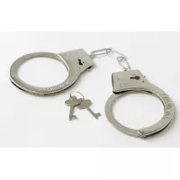Серебристые наручники с ключиками серебристый 