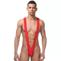 Открытое мужское боди красный L-XL
