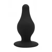 Черный анальный стимулятор DUAL DENSITY PLEASURE PLUG M - 9,3 см черный 