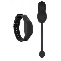 Черные вагинальные виброшарики с браслетом-пультом Wristband Remote Ultra-Soft Kegel System черный 