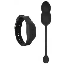 Черные вагинальные виброшарики с браслетом-пультом Wristband Remote Ultra-Soft Kegel System черный 