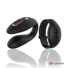 Черный вибратор для пар с пультом-часами черный 