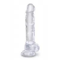 Прозрачный фаллоимитатор 8  Cock with Balls - 22,2 см прозрачный 