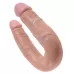 Двусторонний фаллоимитатор U-Shaped Medium Double Trouble - 34,6 см телесный 