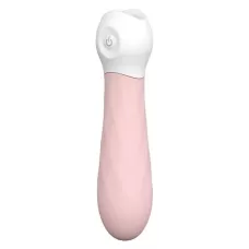 Розовый мини-вибромассажер Diamond Baby Boo - 11 см розовый 
