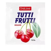 Саше гель-смазки Tutti-frutti с вишнёвым вкусом - 4 гр  