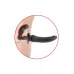Черный страпон с вагинальной пробкой Deluxe Vibrating Penetrix Strap-On - 19 см черный 