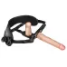 Женский страпон с вагинальной пробкой Woman Strap - 18 см телесный 