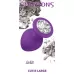 Большая фиолетовая анальная пробка Emotions Cutie Large с прозрачным кристаллом - 10 см прозрачный 