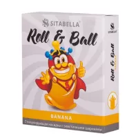 Стимулирующий презерватив-насадка Roll   Ball Banana прозрачный 