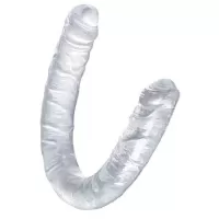 Прозрачный двухсторонний фаллоимитатор Double Dildo - 40 см прозрачный 