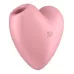 Розовый вибромассажер Cutie Heart с вакуум-волновой стимуляцией розовый 