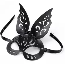 Черная ажурная маска  Зайка  с ушками черный 