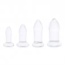 Набор из 4 тренировочных стеклянных расширителей Anal Dilators Set прозрачный 
