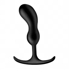 Черный массажер простаты с утяжелителями Premium Silicone Weighted Prostate Plug Medium - 16,3 см черный 