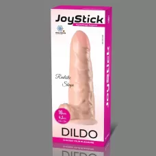 Телесный фаллоимитатор с мошонкой JoyStick на присоске телесный 