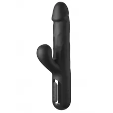 Черный силиконовый вибратор-кролик Sonix Silicone Thruster - 22 см черный 