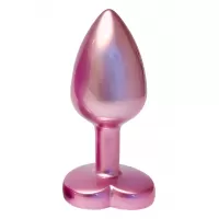 Розовая анальная пробка с кристаллом-сердцем Pearl Pink Plug Small розовый 