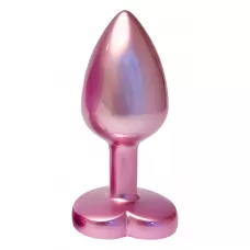 Розовая анальная пробка с кристаллом-сердцем Pearl Pink Plug Small розовый 