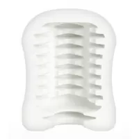Компактный мастурбатор MasturbaTIN Ribbed Rita белый 