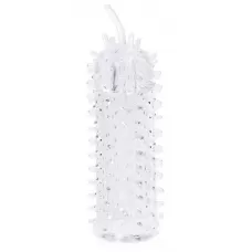 Закрытая рельефная насадка Crystal sleeve с усиками - 12 см прозрачный 
