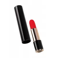 Красный мини-вибратор в виде помады Merlo - 10,5 см черный с красным 