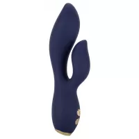 Синий вибромассажер-кролик Chi­c Blossom - 15,75 см синий 