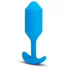 Голубая вибропробка для ношения B-vibe Snug Plug 3 - 12,4 см голубой 