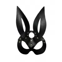 Черная кожаная маска зайки Miss Bunny черный 