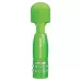 Светящийся в темноте жезловый мини-вибратор с кристаллами Mini Massager Glow In The Dark молочный 