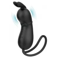 Черное виброяйцо Rosalie в виде зайчика черный 