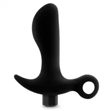 Черный анальный вибратор Silicone Vibrating Prostate Massager 01 - 10,8 см черный 