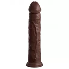 Коричневый фаллоимитатор-реалистик 11  Silicone Dual Density Cock - 29,5 см коричневый 