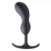 Черный массажер простаты с утяжелителями Premium Silicone Weighted Prostate Plug Large - 18,8 см черный 