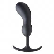 Черный массажер простаты с утяжелителями Premium Silicone Weighted Prostate Plug Large - 18,8 см черный 