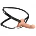 Телесный полый страпон на черных регулируемых ремешках 2’’ Erection Smooth Silicone Penis Sheath телесный с черным 