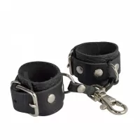 Черный кожаный брелок в виде наручников черный 