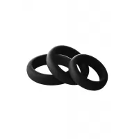 Набор из 3 черных эрекционных колец Smooth Silicone Cockring Pack черный 