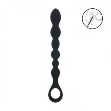 Черная силиконовая цепочка Beaded Snake Silicone Anal Probe with Loop - 26 см черный Черная силиконовая цепочка Beaded Snake Silicone Anal Probe with Loop - 26 см черный