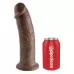 Коричневый фаллос-гигант 10  Cock - 25,4 см коричневый 