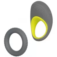 Набор из двух серых эрекционных колец Link Up Edge серый 