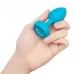 Бирюзовая анальная вибровтулка с кристаллом Vibrating Jewel Plug S/M - 10 см бирюзовый 