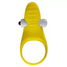 Желтое эрекционное виброкольцо Banana Ring желтый 