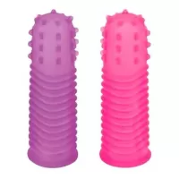Набор из 2 насадок на пальцы Lust Finger Sleeves фиолетовый с розовым 