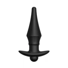 Черная перезаряжаемая анальная пробка №08 Cone-shaped butt plug - 13,5 см черный 