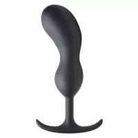 Черный массажер простаты с утяжелителями Premium Silicone Weighted Prostate Plug XL - 20,8 см черный 